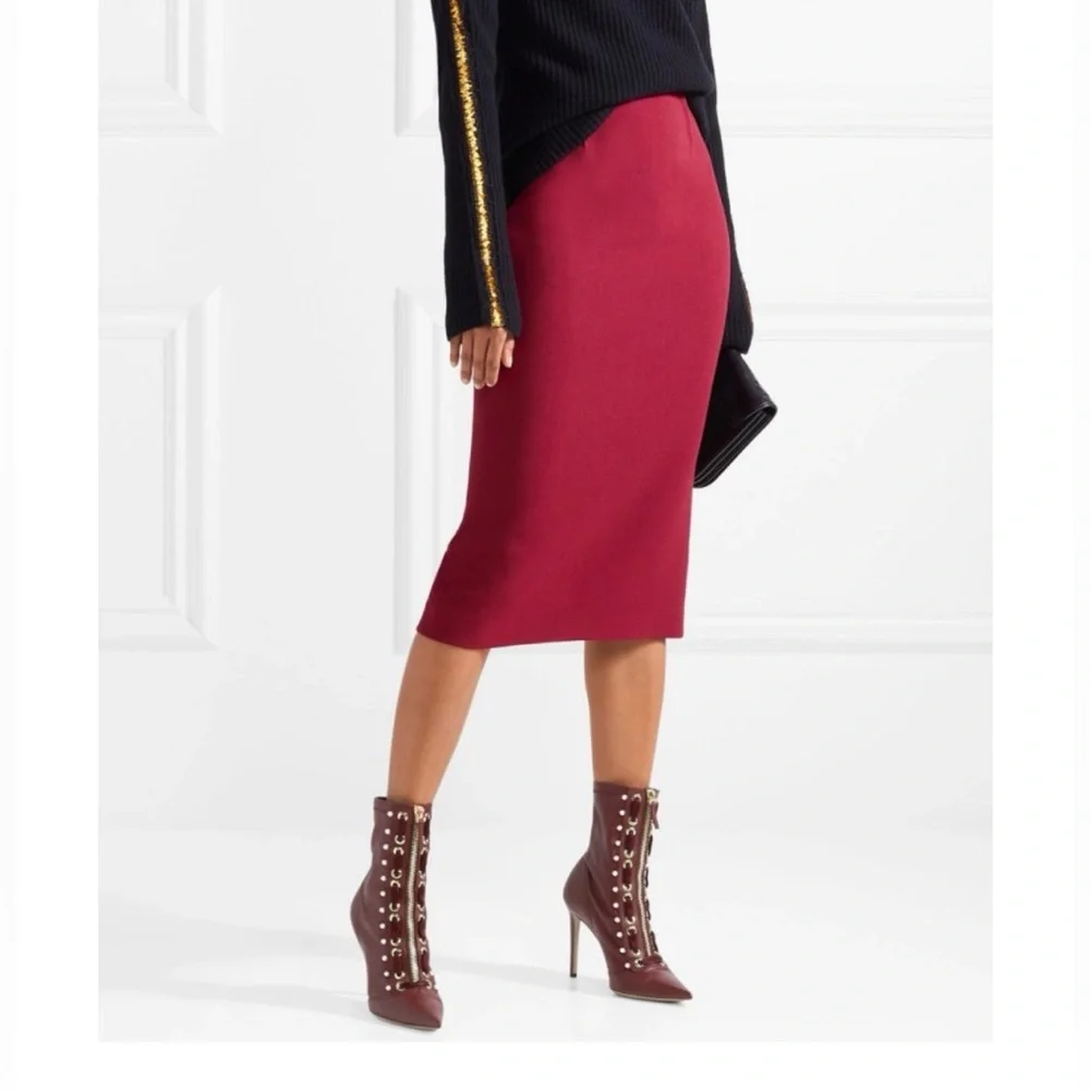 ALTUZARRA  Burgundy Women's Leather Ankle boots ! Size 39 1/2 - Picture 2 of 8